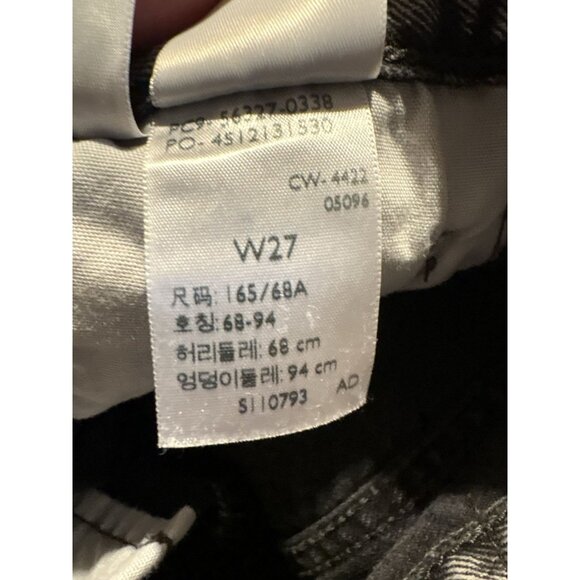 LEVIS 501 Shorts Size 27" Black Hombre Denim Jean Cut Off Frayed Raw Hem - Picture 7 of 7